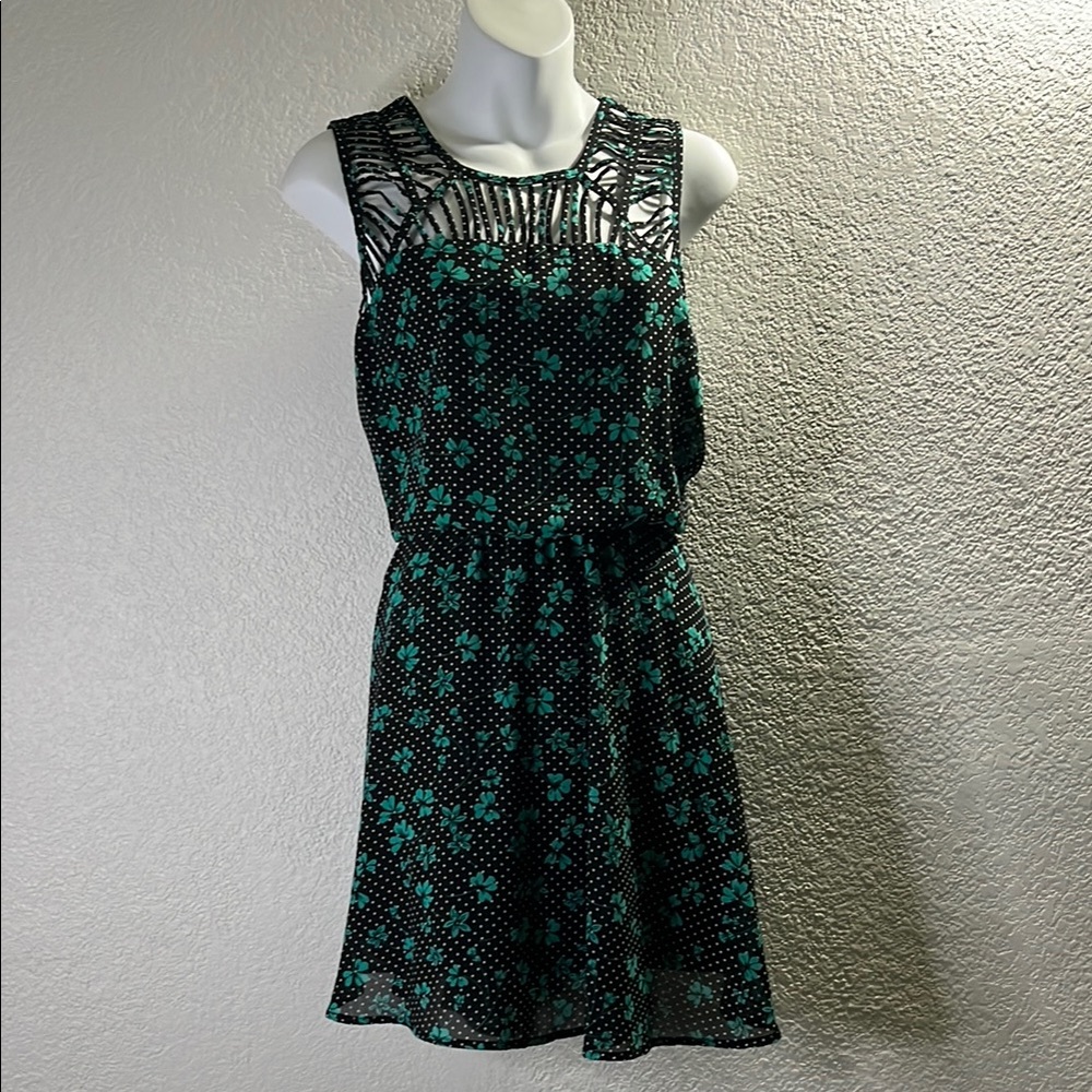 Candie's Green Sleeveless Sundress Mini
